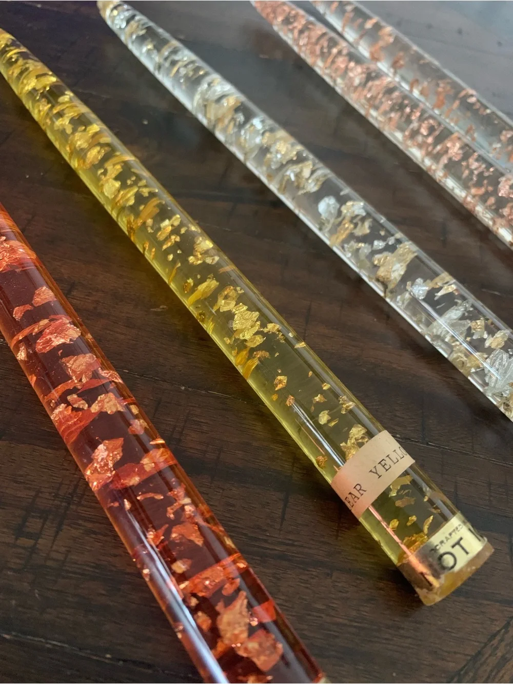Gold Flake Taper Party Candles - Mixed Colors